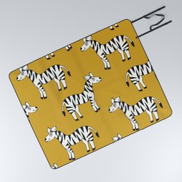 Doodle Zebra Pattern Picnic Blanket