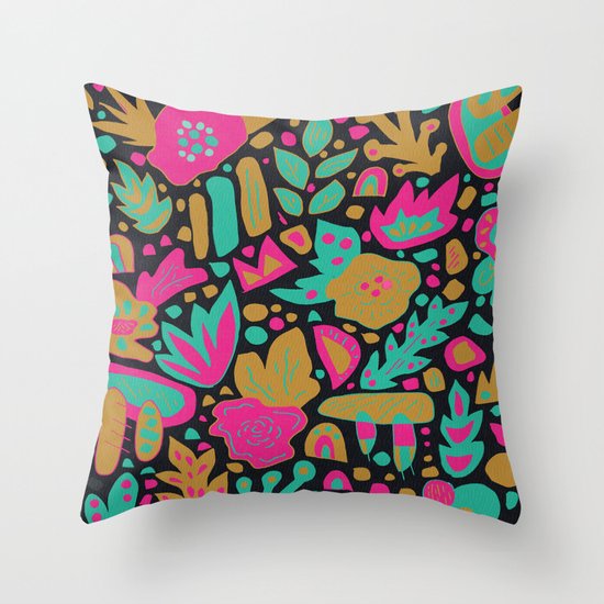 Abstracted Fleur Throw Pillow