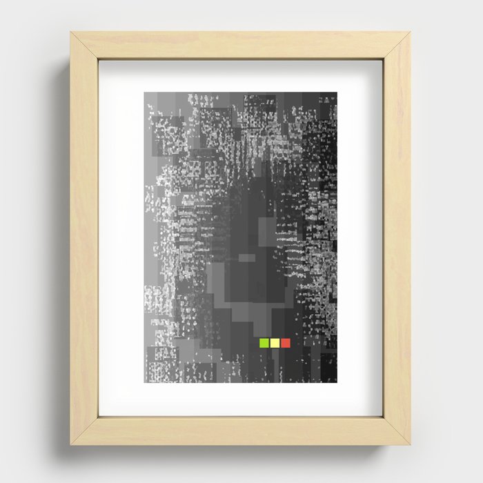 Matrix Rebellion - Black & White Recessed Framed Print