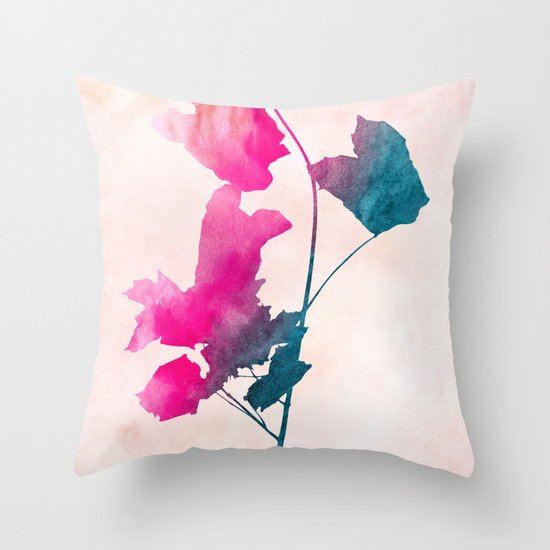 Maple_Watercolor 1 by Jacqueline & Garima Throw Pillow