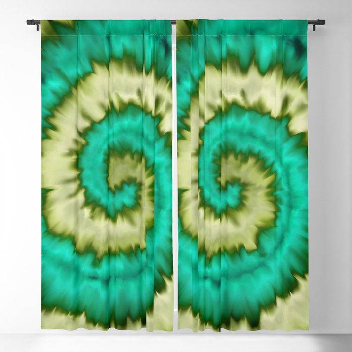 Greenery Spiral Tie-dye Blackout Curtain