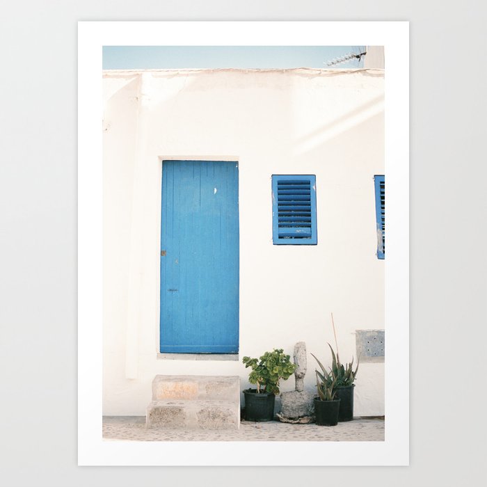 Travel photography print “Ibiza blue and white” photo art made in the old town of Eivissa / Ibiza Art Print