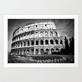 Black and White Colosseum Art Print
