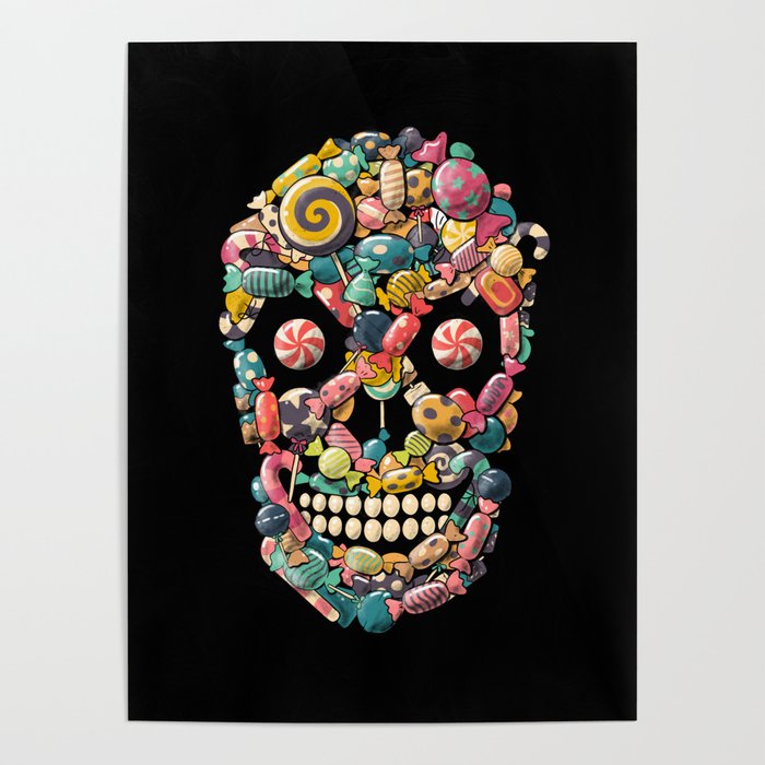 Candy Skull Poster by Tobe Fonseca