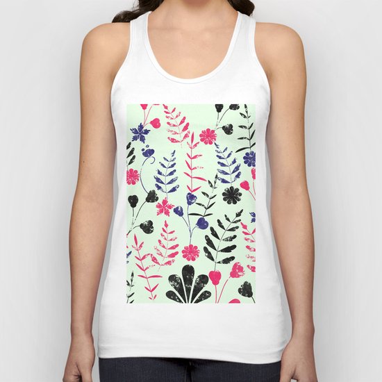 Floral Pattern Unisex Tank Top