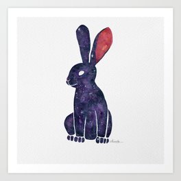 Galaxy-Bunny Art Print