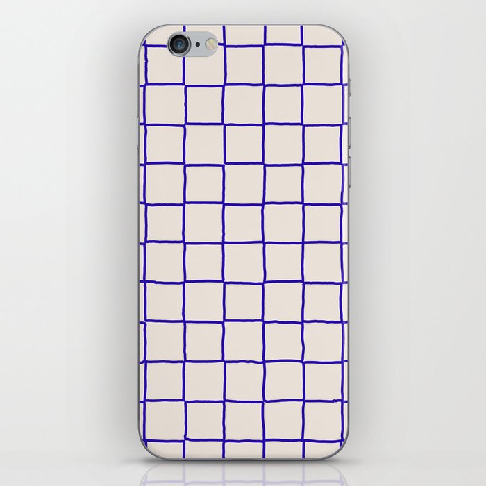 Old-schcool Checkered Tiles with Blue Lining iPhone Skin