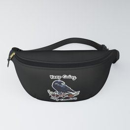 Keep going, keep crowing - wholesome crow with flowers Fanny Pack