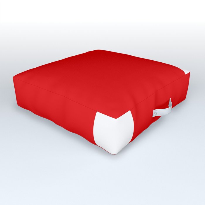 letter I (White & Red) Outdoor Floor Cushion
