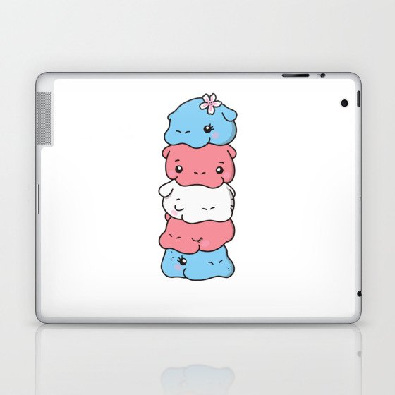 Transgender Flag Pride Lgbtq Cute Hippo Laptop & iPad Skin