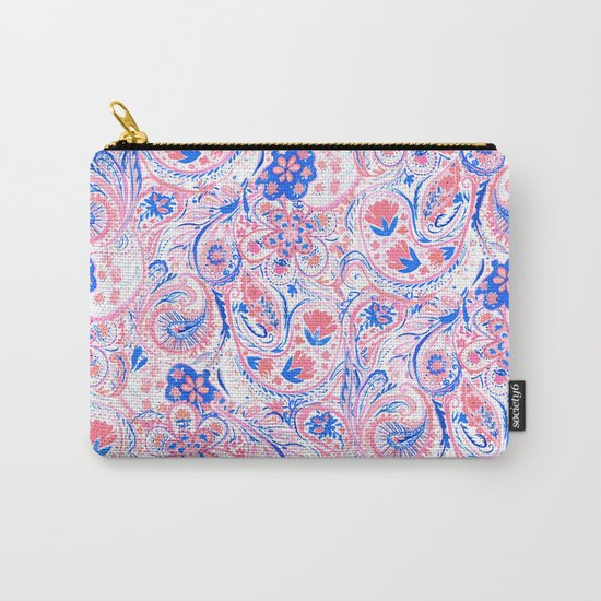 Paisley Watercolor Blue Carry-All Pouch