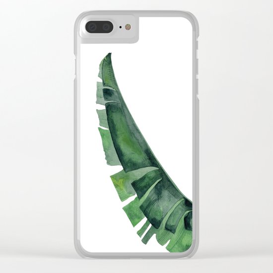 Tropical Leaf Green Clear iPhone Case