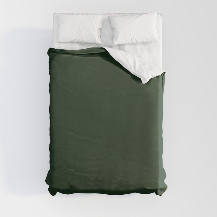 Dark Green Solid Color Plain Duvet Cover