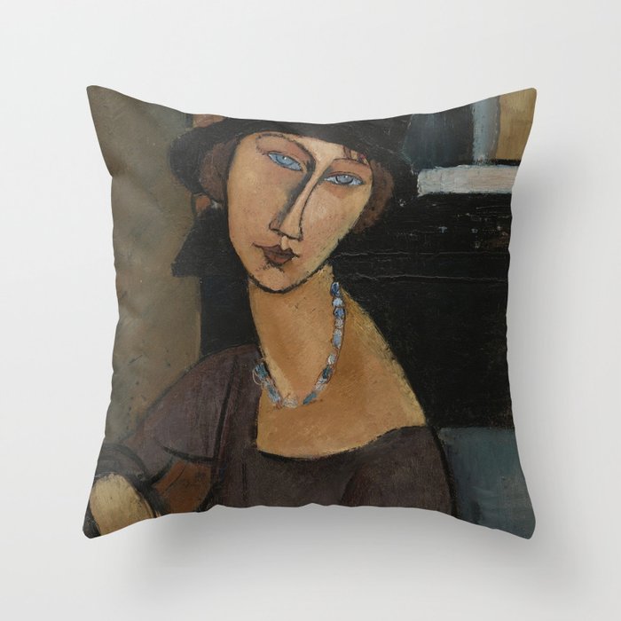 Amedeo Modigliani Jeanne Hebuterne Au Chapeau 1917 Throw Pillow