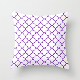 Quatrefoil (Violet & White Pattern) Throw Pillow