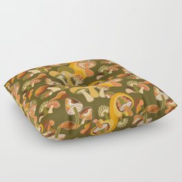 70s Mushroom, Retro Pattern Floor Pillow