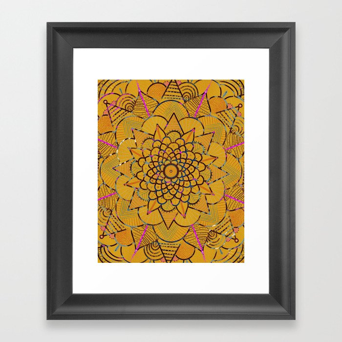 Goldenrod Mandala Framed Art Print