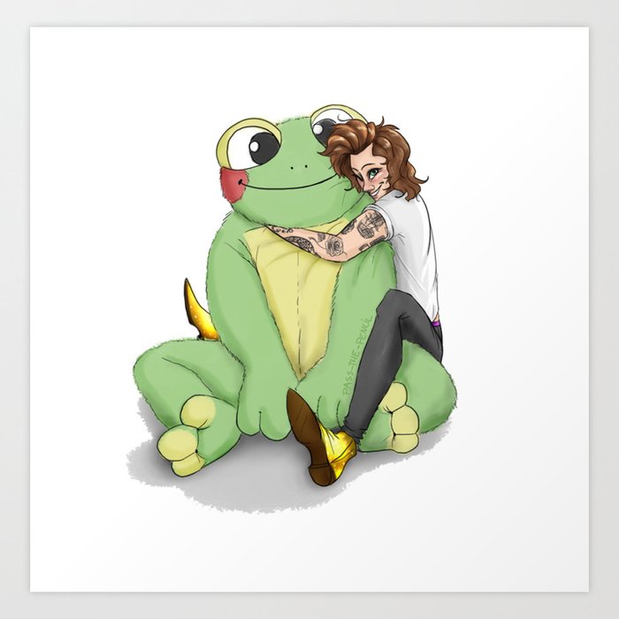 Harry's frog plushie Art Print by Pass The Pencil