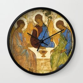 The Holy Trinity By Andrei Rublev Wall Clock