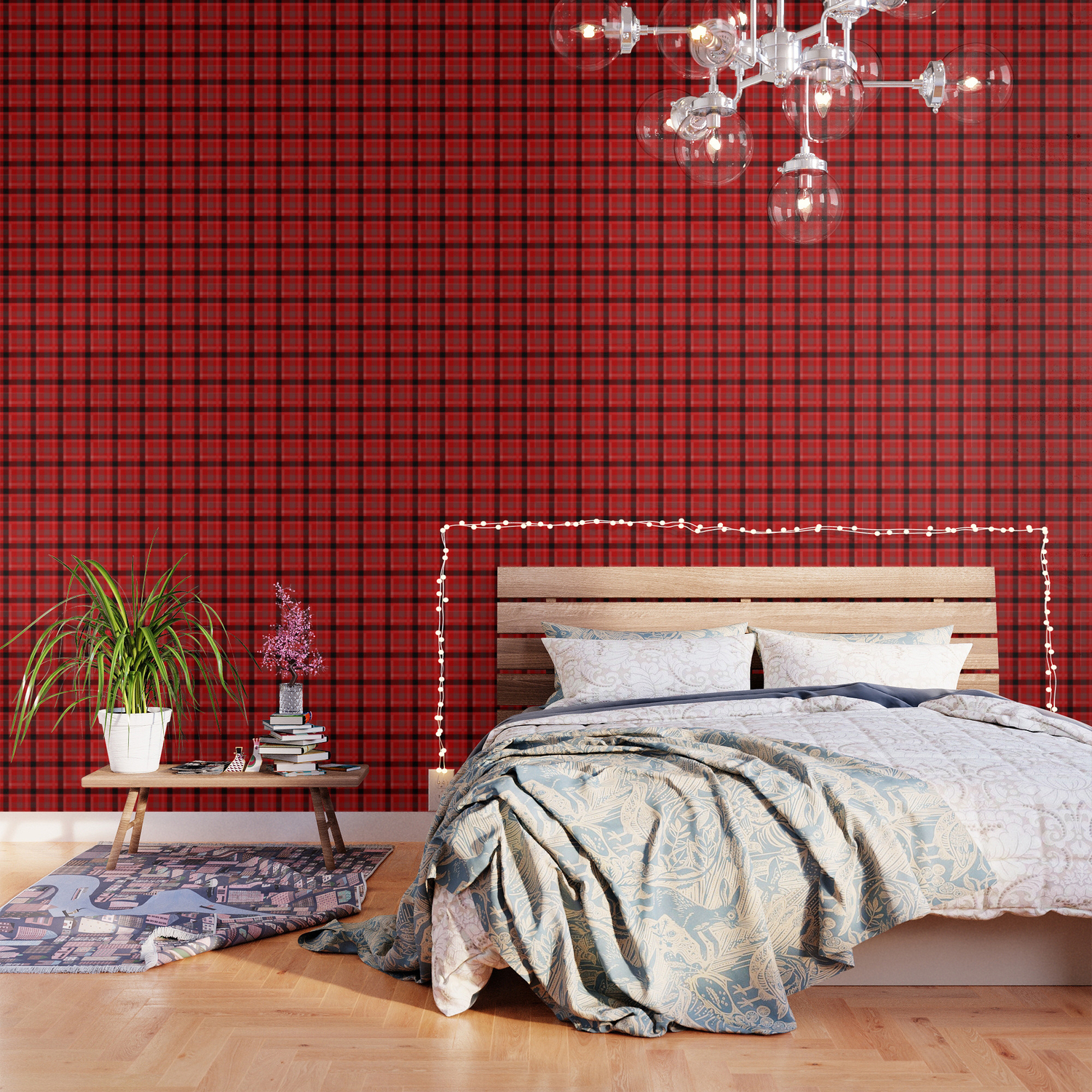 Red And Black Plaid Flannel Wallpaper By Createdprototype Society6