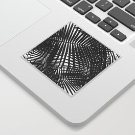 Modern Black and White Palm Leaf Design Sticker