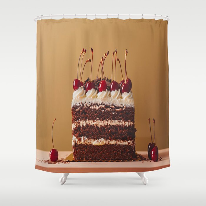 Black Forest Cake Shower Curtain