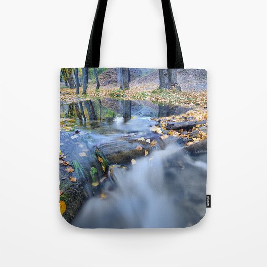 "White river" Into the woods Tote Bag