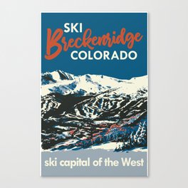 Blue Breckenridge Vintage Ski Poster Canvas Print