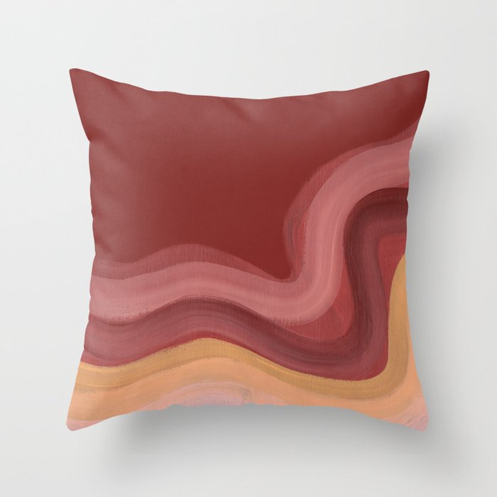 Terracotta wave Throw Pillow