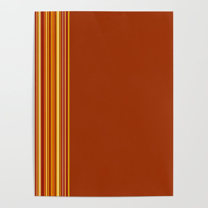 Burnt orange and warm stripes Poster