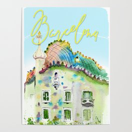 Gaudi architecture in Barcelona Poster