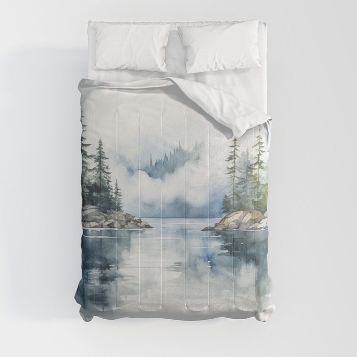 Misty Islands in the Fog Comforter