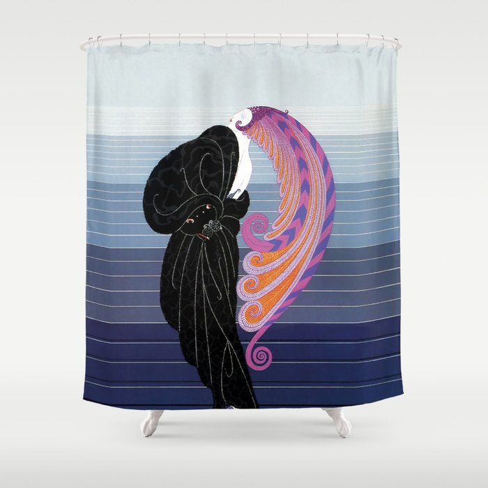 1920 S Art Deco Ilration Beauty And The Beast Shower Curtain 1920 S Art Deco Ilration Beauty And The Beast Shower Curtain By Patriciannek Society6
