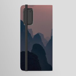 China Photography - Red Sunset Over The Tall Mountains Android Wallet Case