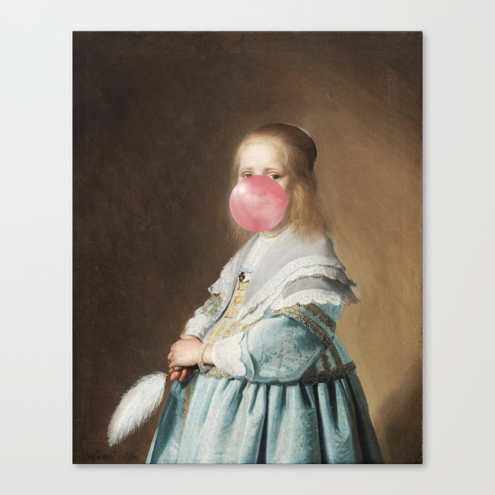 Bubblegum Portrait Johannes Cornelisz Verspronck Canvas Print