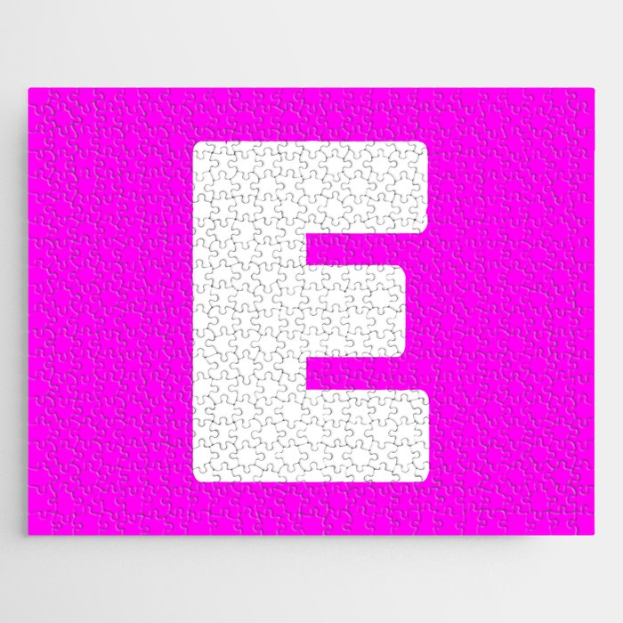 E (White & Magenta Letter) Jigsaw Puzzle