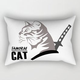 Samurai Cat Rectangular Pillow