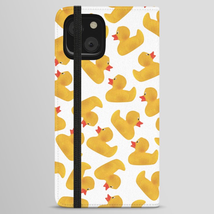 Rubber Duck pattern Design iPhone Wallet Case