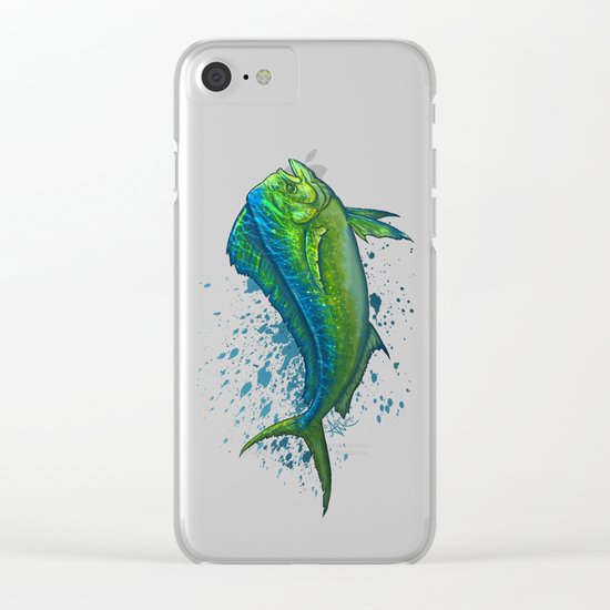 "El Dorado" by Amber Marine ~ Mahi Mahi / Dolphin Fish Art, (c) 2015 Clear iPhone Case