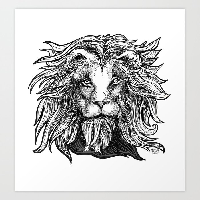 Lion King of the Beast Art Print by dotsofpaint - Michelle Scott | Society6