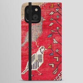 Persian Floral Rug With Several Birds Probably Quail iPhone Wallet Case