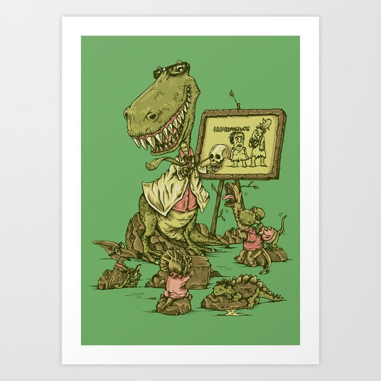 Let's study the Humanosaurs Art Print