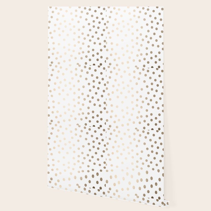 Simply Dots In White Gold Sands Wallpaper