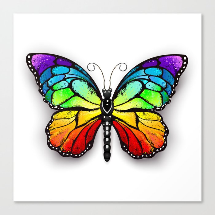 Rainbow Monarch Butterfly Canvas Print by blackmoon9 ...