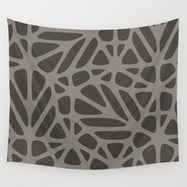 Abstract Modern Cell Pattern - Dark Lava and Rocket Metallic Wall Tapestry