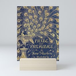 Pride and Prejudice by Jane Austen Vintage Peacock Book Cover Mini Art Print