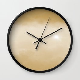 Hope Above the Clouds 6 Gold Yellow Tan Beige Cream - Abstract Art Series Wall Clock
