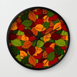 Autumn Leaves Pattern Wall Clock