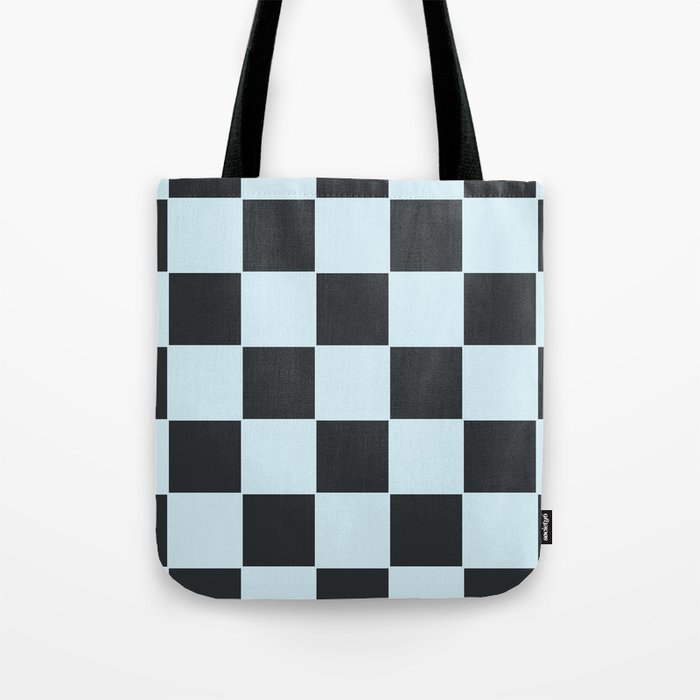 Blue & Black Check, Modern Checkerboard  Tote Bag