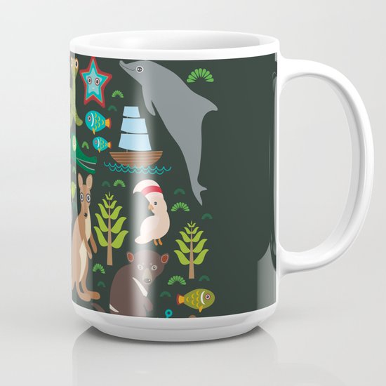 Animals Australia Echidna Platypus Ostrich Emu Tasmanian Devil Cockatoo Parrot Wombat Snake Turtle Coffee Mug By Ekaterinap Society6